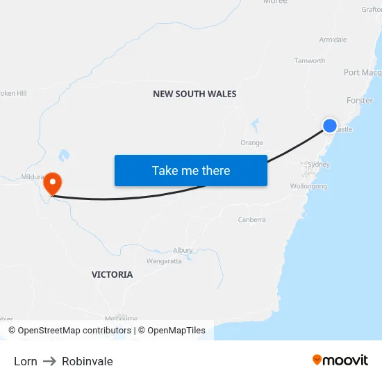 Lorn to Robinvale map