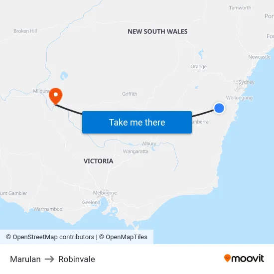 Marulan to Robinvale map