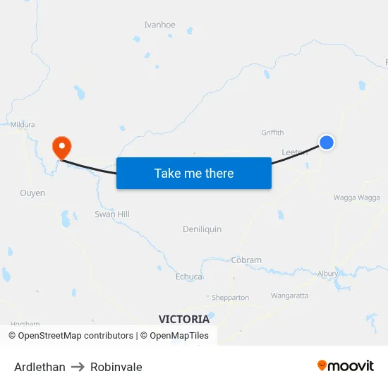 Ardlethan to Robinvale map