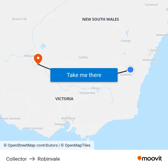 Collector to Robinvale map
