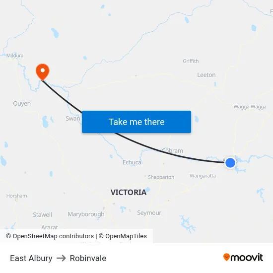 East Albury to Robinvale map