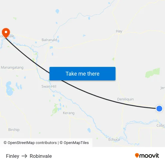 Finley to Robinvale map