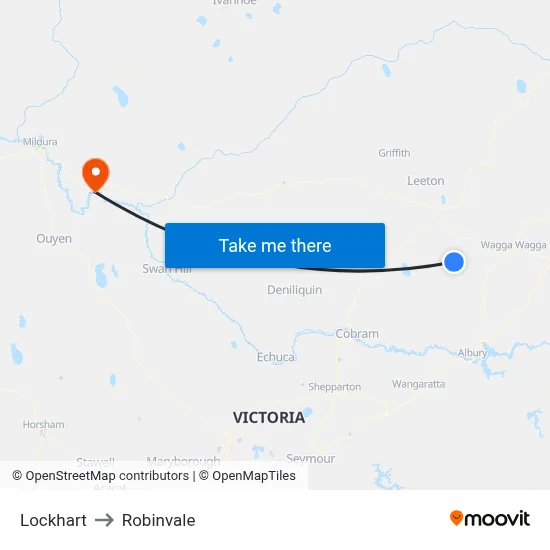 Lockhart to Robinvale map