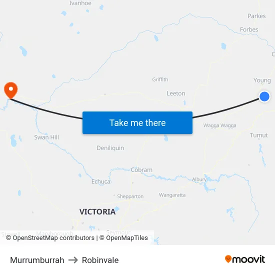 Murrumburrah to Robinvale map