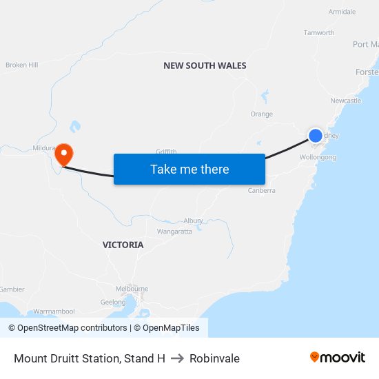 Mount Druitt Station, Stand H to Robinvale map