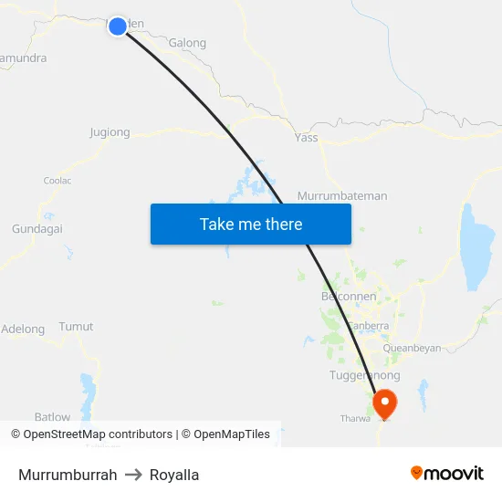 Murrumburrah to Royalla map
