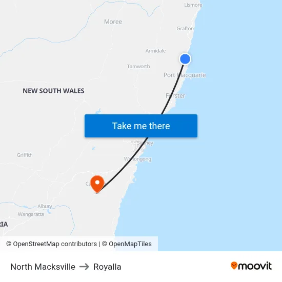 North Macksville to Royalla map