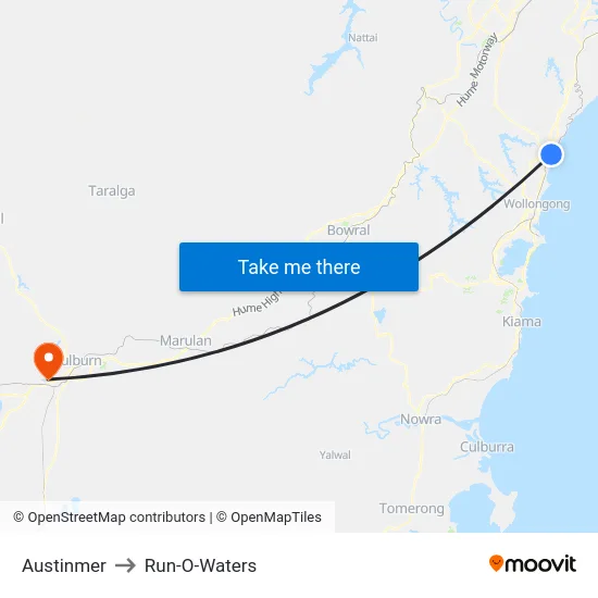 Austinmer to Run-O-Waters map