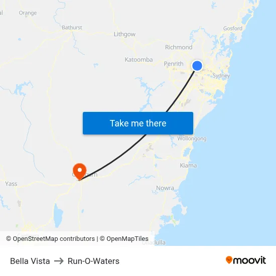 Bella Vista to Run-O-Waters map