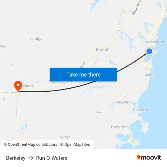 Berkeley to Run-O-Waters map