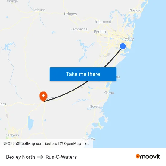 Bexley North to Run-O-Waters map