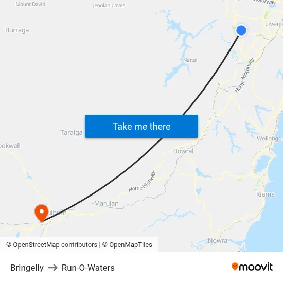 Bringelly to Run-O-Waters map