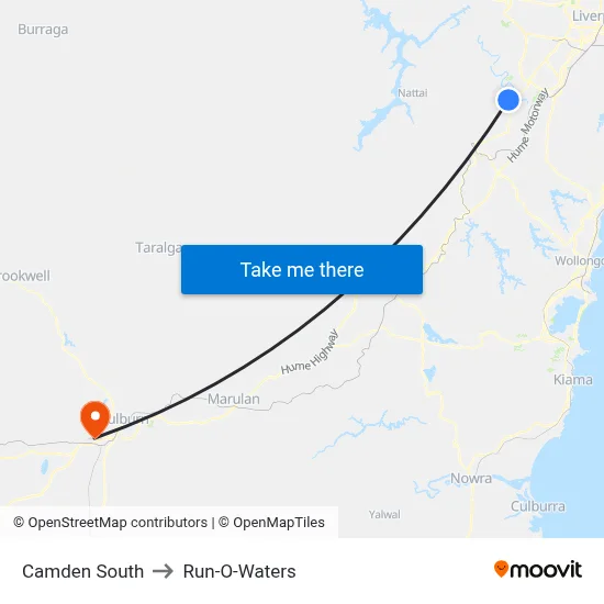 Camden South to Run-O-Waters map