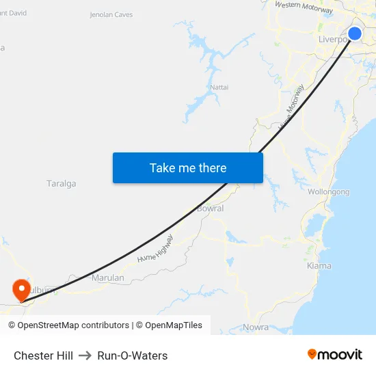 Chester Hill to Run-O-Waters map