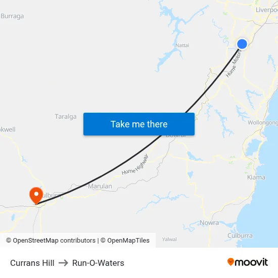 Currans Hill to Run-O-Waters map