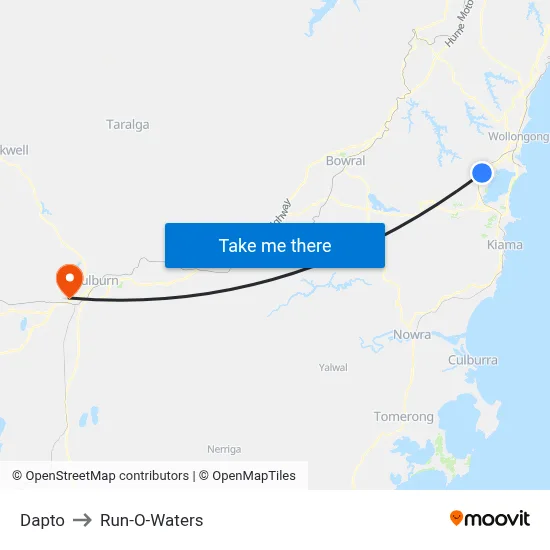 Dapto to Run-O-Waters map