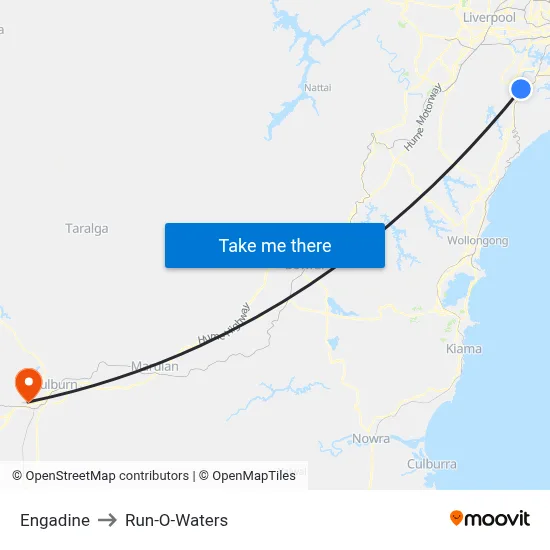 Engadine to Run-O-Waters map
