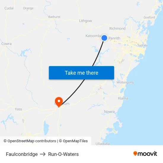 Faulconbridge to Run-O-Waters map
