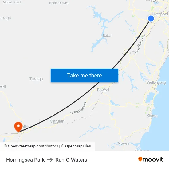 Horningsea Park to Run-O-Waters map
