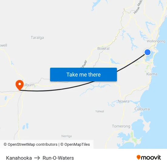 Kanahooka to Run-O-Waters map