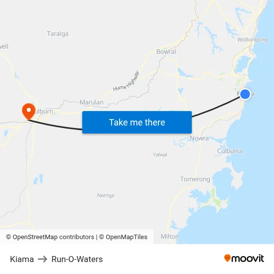 Kiama to Run-O-Waters map