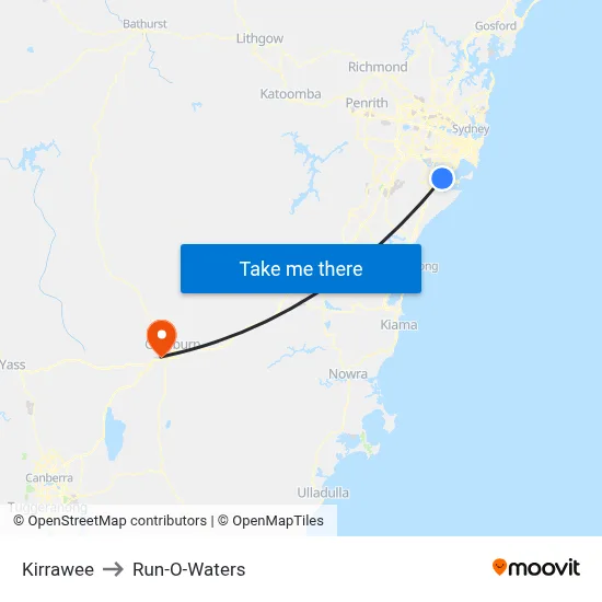 Kirrawee to Run-O-Waters map