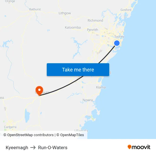 Kyeemagh to Run-O-Waters map