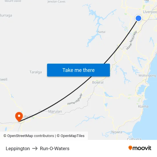 Leppington to Run-O-Waters map