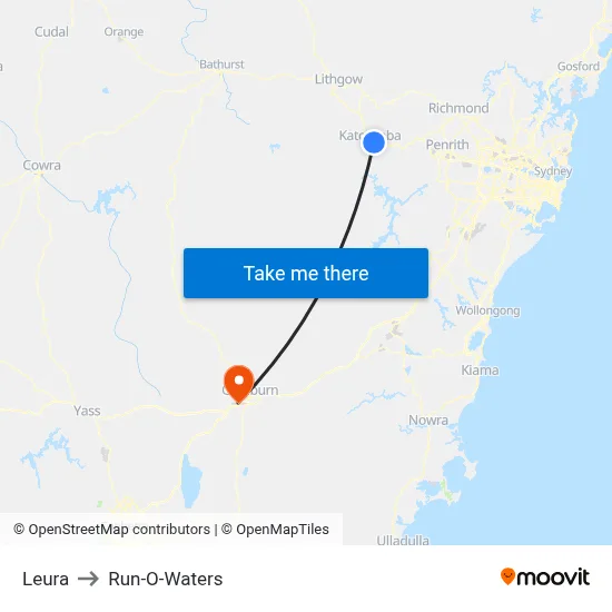 Leura to Run-O-Waters map