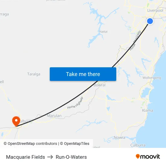 Macquarie Fields to Run-O-Waters map