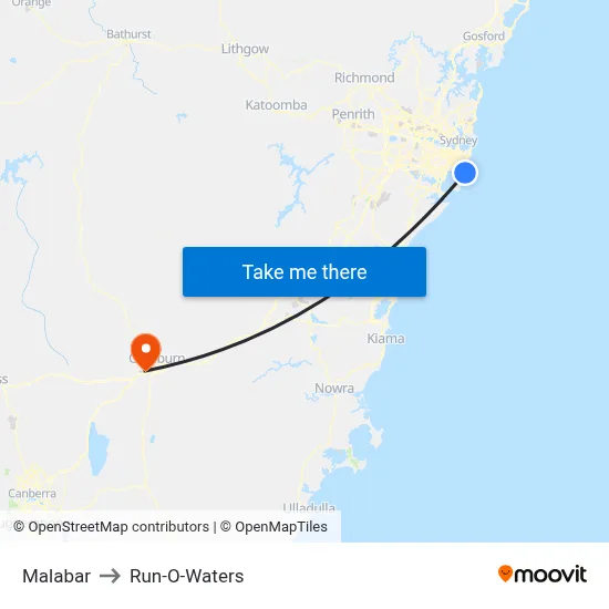 Malabar to Run-O-Waters map
