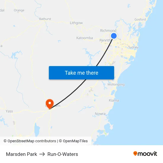 Marsden Park to Run-O-Waters map