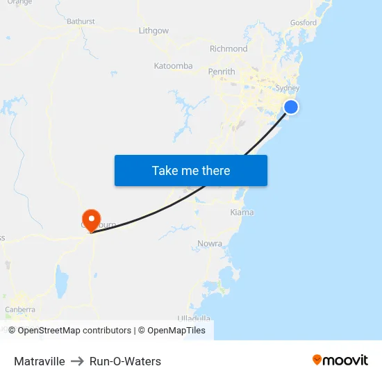 Matraville to Run-O-Waters map