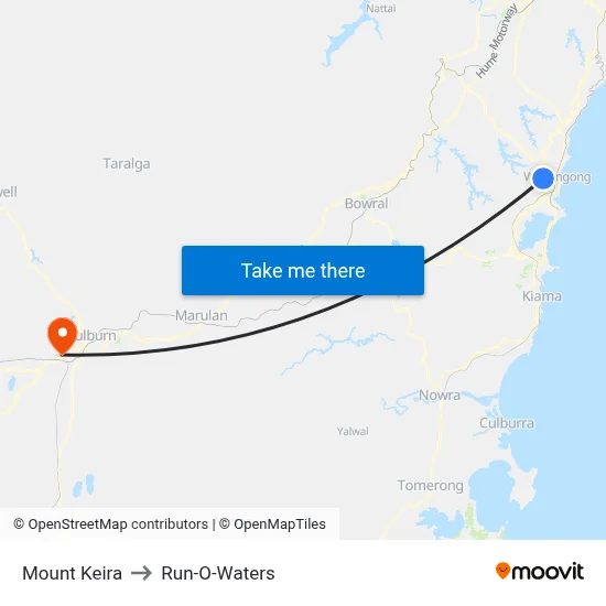 Mount Keira to Run-O-Waters map