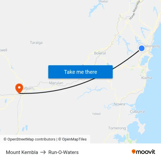 Mount Kembla to Run-O-Waters map