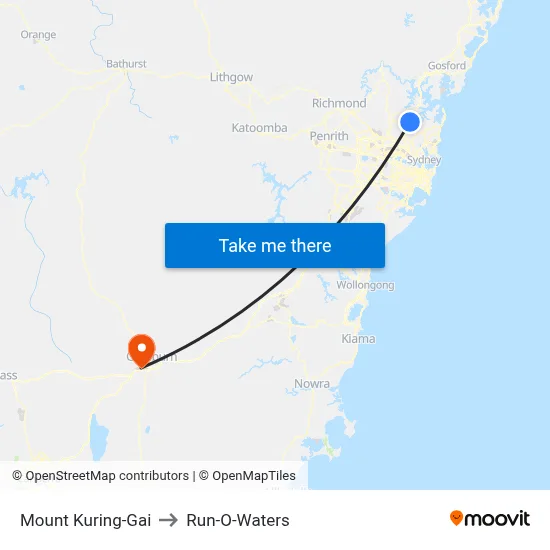 Mount Kuring-Gai to Run-O-Waters map