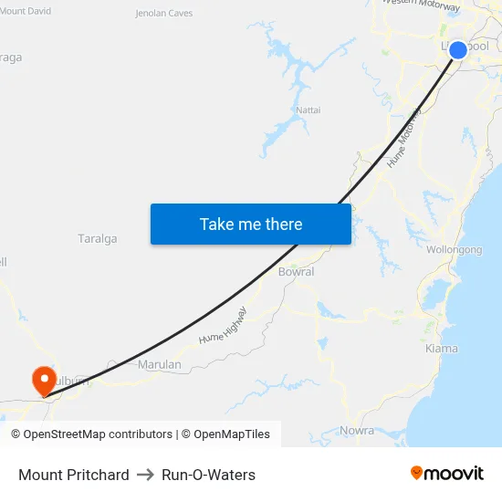 Mount Pritchard to Run-O-Waters map