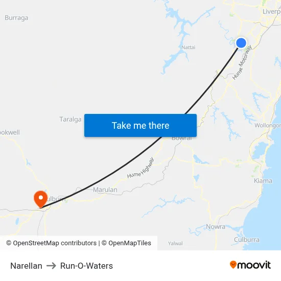 Narellan to Run-O-Waters map
