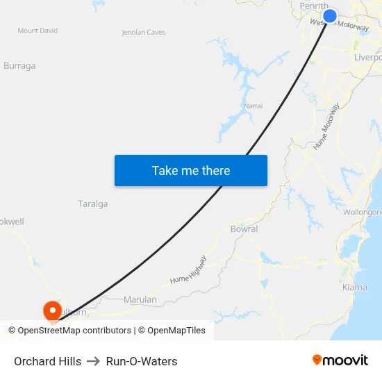 Orchard Hills to Run-O-Waters map