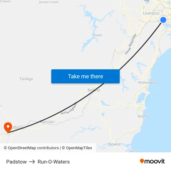 Padstow to Run-O-Waters map
