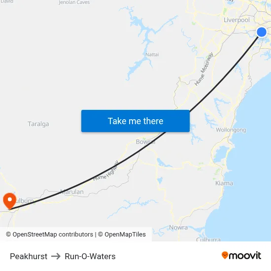 Peakhurst to Run-O-Waters map
