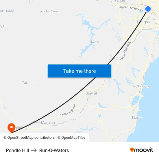 Pendle Hill to Run-O-Waters map