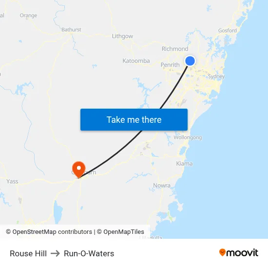 Rouse Hill to Run-O-Waters map