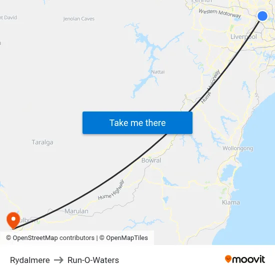 Rydalmere to Run-O-Waters map