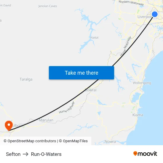 Sefton to Run-O-Waters map
