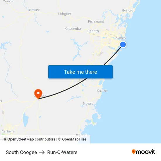 South Coogee to Run-O-Waters map