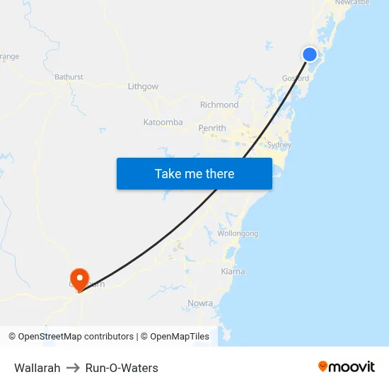 Wallarah to Run-O-Waters map