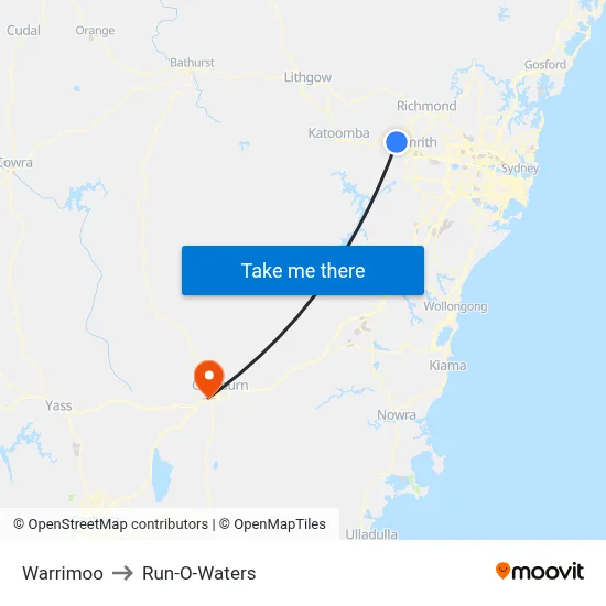 Warrimoo to Run-O-Waters map