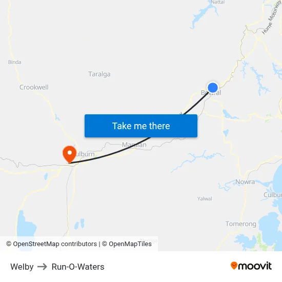 Welby to Run-O-Waters map