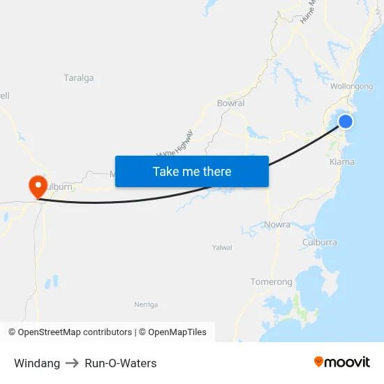 Windang to Run-O-Waters map